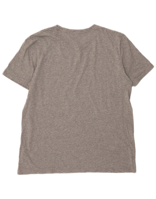 Jack & Jones Mens Graphic T-Shirt Top 2XL Grey Flecked Cotton