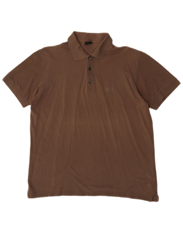 Hugo Boss herre poloshirt lille brun bomuld
