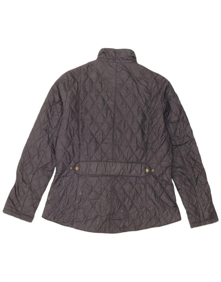 BARBOUR Quiltet jakke til kvinder UK 16 Large Navy Blue