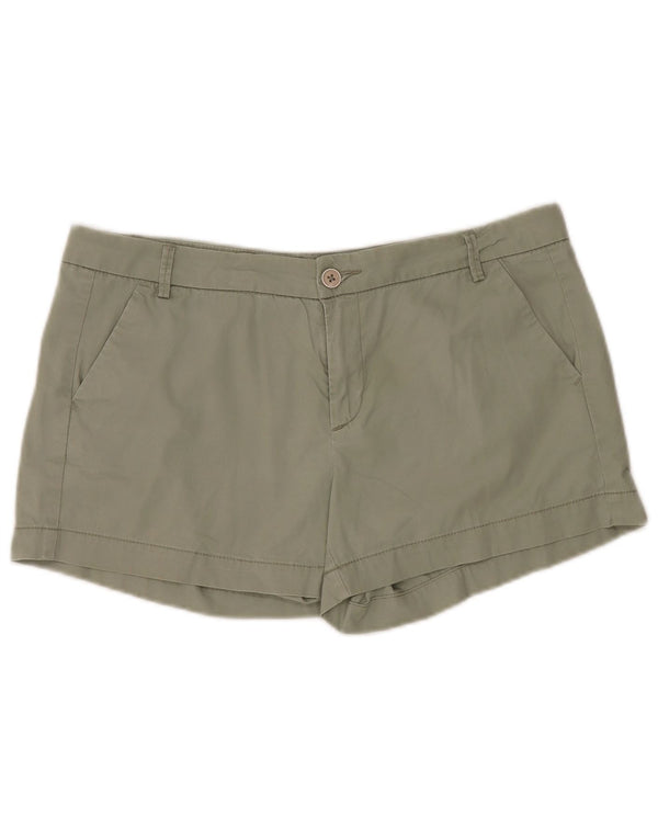 Benetton Dame Chino Shorts med lav talje UK 14 Large W36 Khaki Cotton