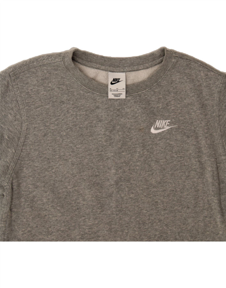 NIKE Boys Sweatshirt Jumper 13-14 Years XL Grey Cotton Vintage Nike and Second-Hand Nike from Messina Hembry 
