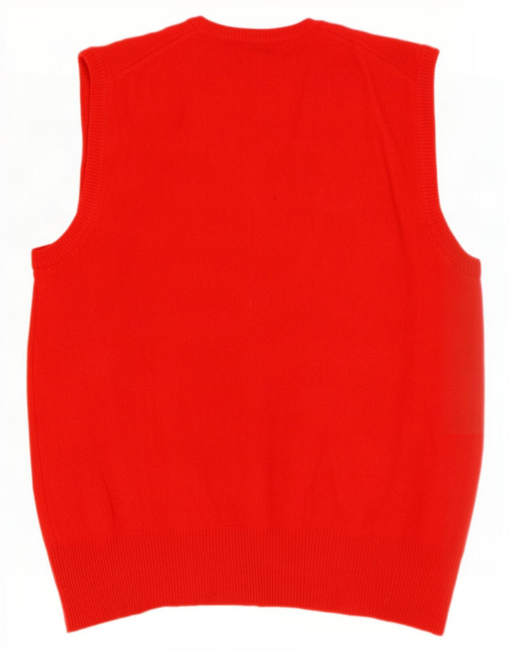 Benetton Herrevest Tank Top Lille rød lammeuld