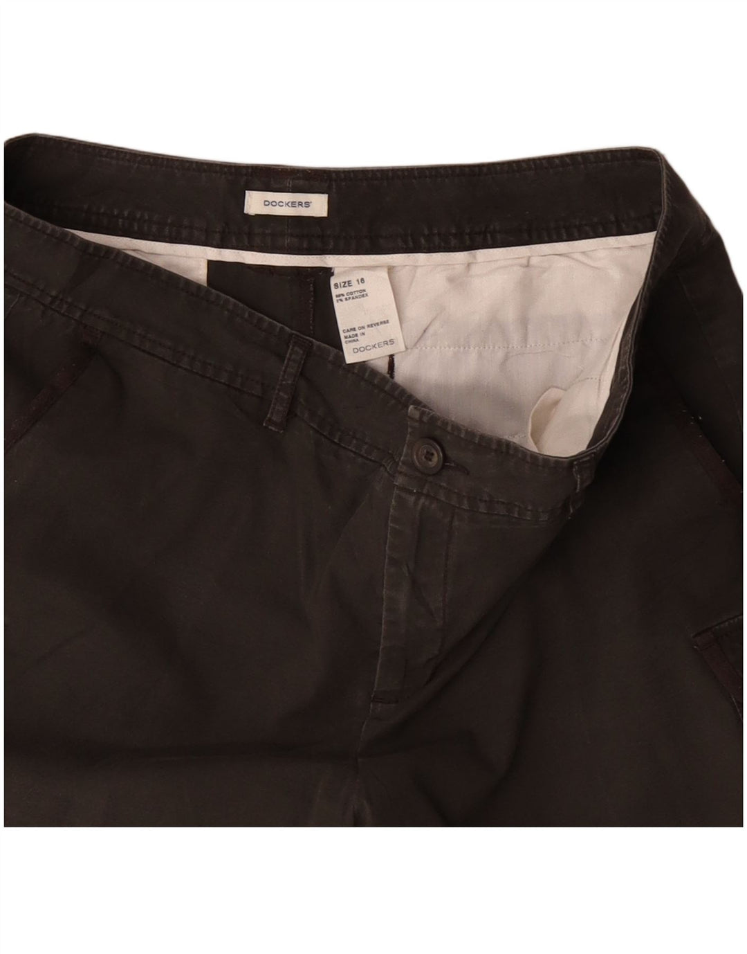 DOCKERS Dame Cargo Shorts US 16 2XL W38 Grå Bomuld