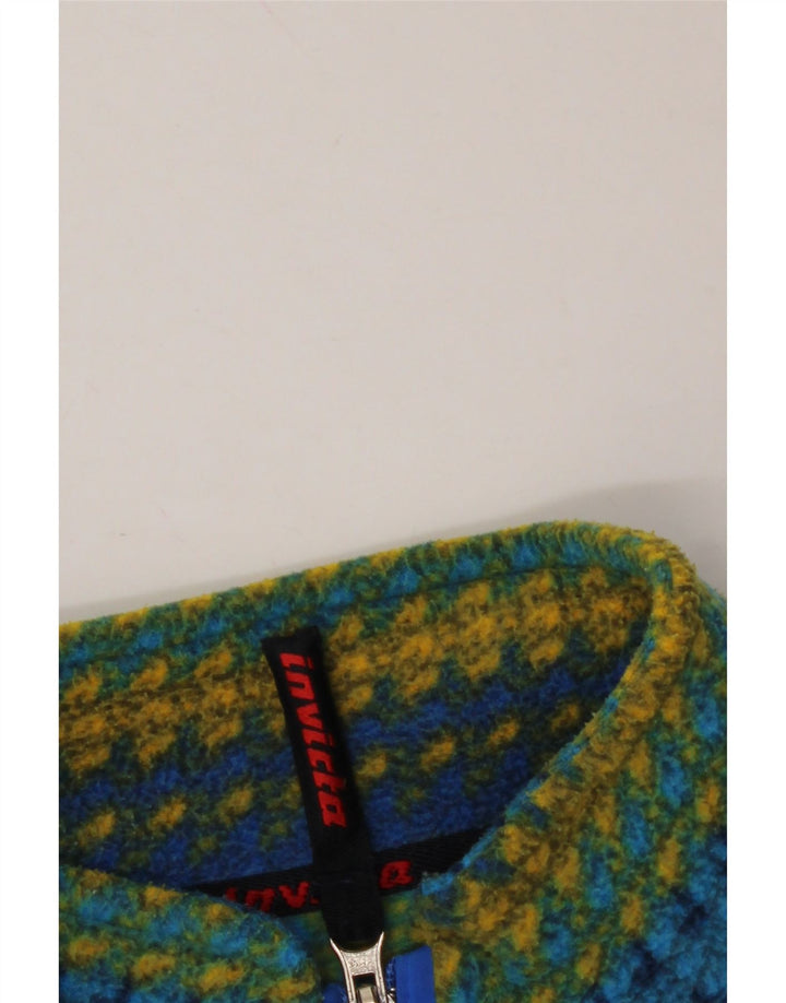 INVICTA Herre lynlås hals fleece jumper stor flerfarvet stribet