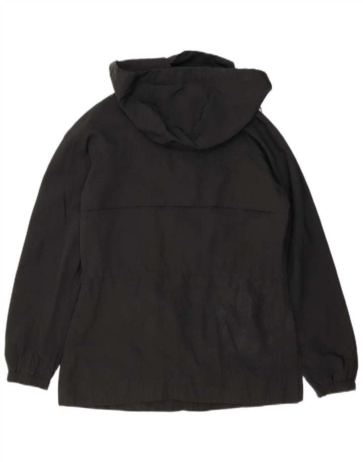Zara Dame Hætte Oversized Windbreaker Jacket UK 6 XS Sort Polyester