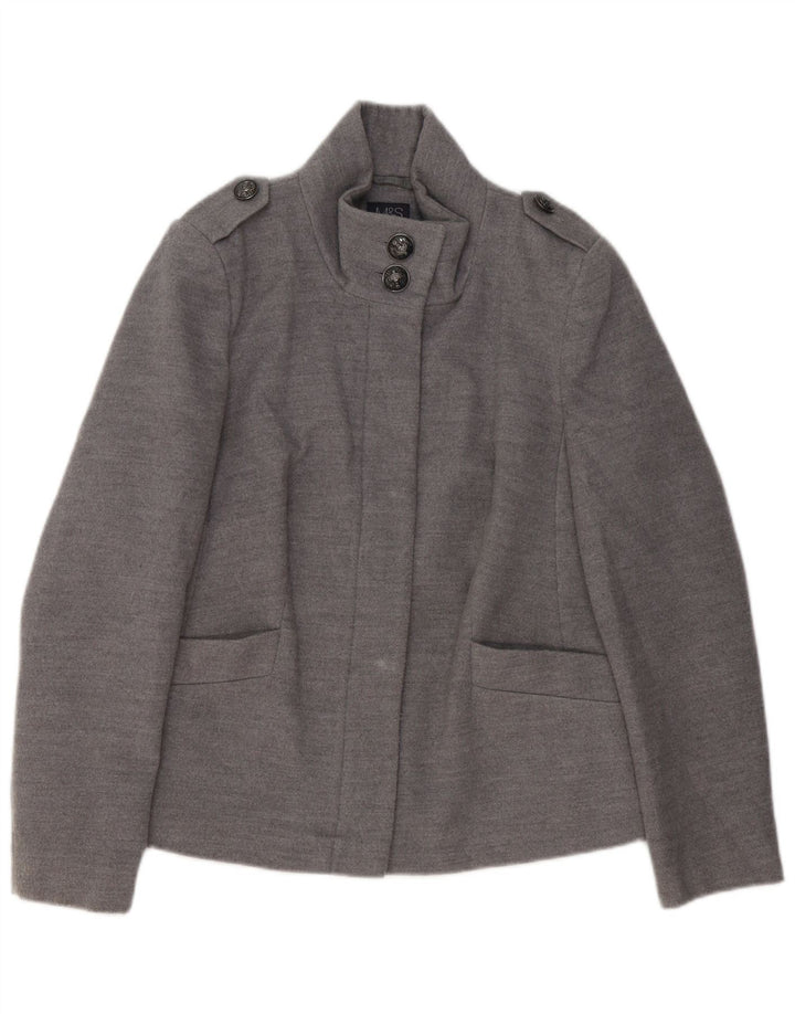 Marks & Spencer Military Jacket til kvinder UK 12 Medium Grey Polyester