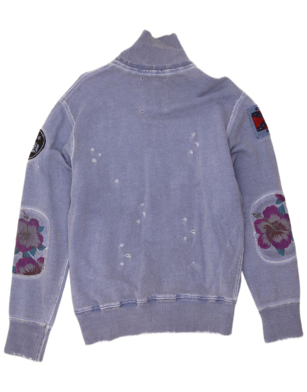 Williams Wilson Herre Muscle Graphic Tracksuit Top Jacket Small Blue Floral