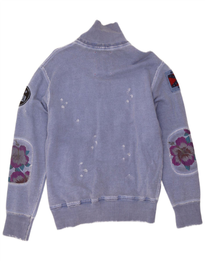 Williams Wilson Herre Muscle Graphic Tracksuit Top Jacket Small Blue Floral