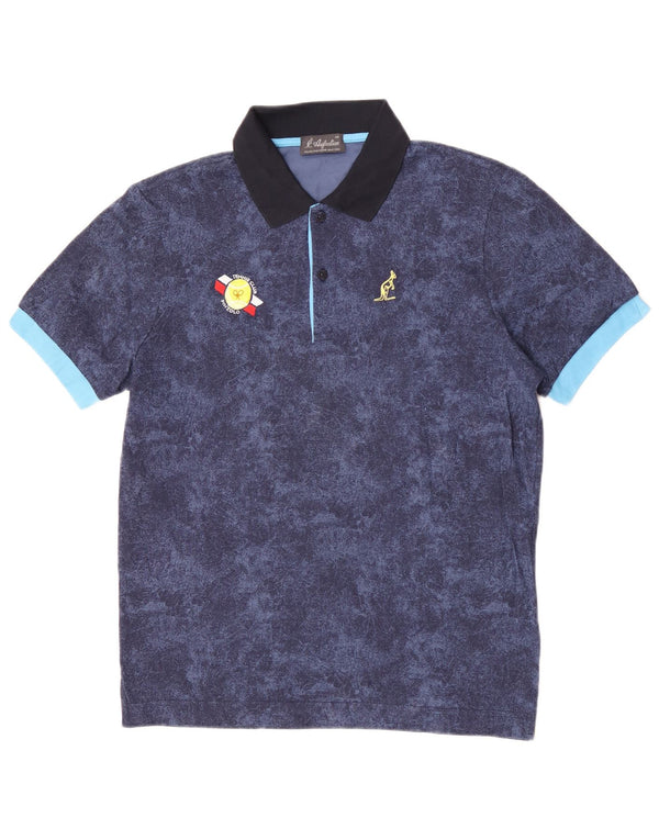 AUSTRALIAN L'ALPINA Rugby poloshirt til mænd IT 48 Medium Navy Blue Tie Dye
