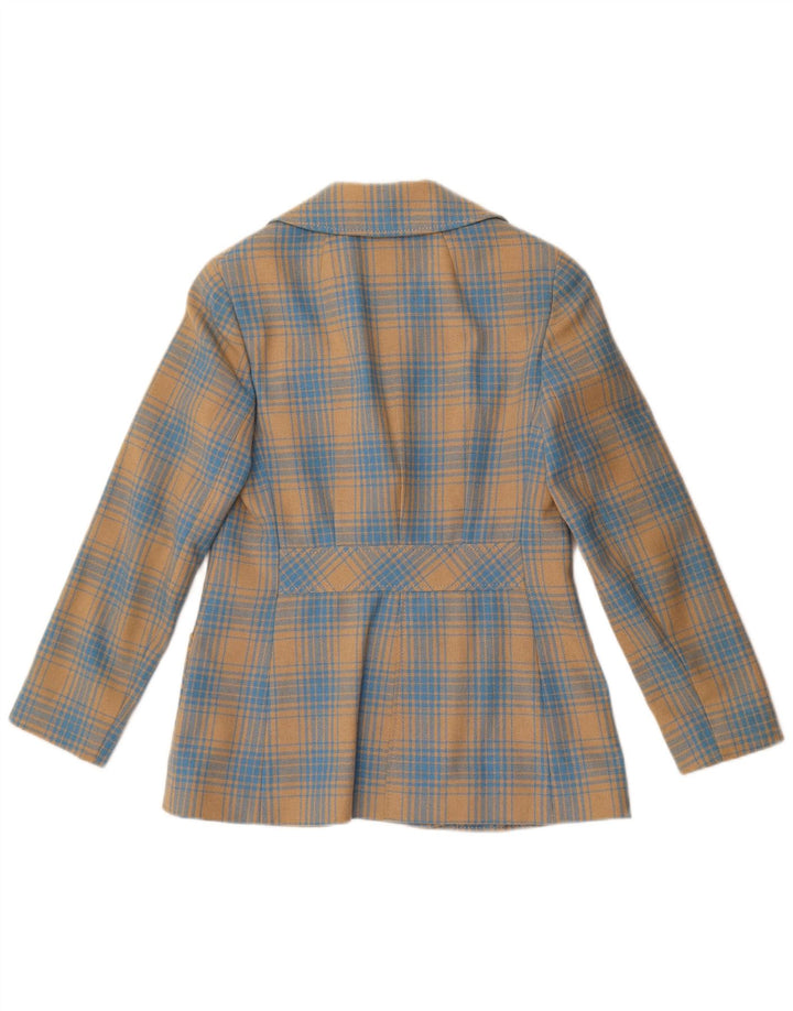 Stylbert Dame 3 Button Blazer Jacket UK 10 Small Blue Check