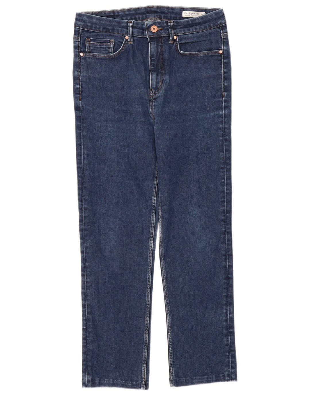 Marks & Spencer Dame Slim Cropped Jeans UK 12 Medium W30 L26 Blå Bomuld