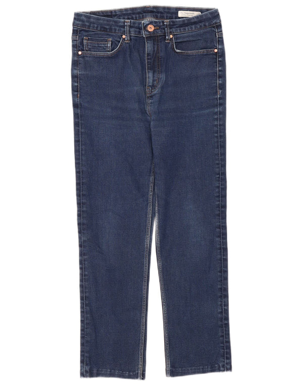 Marks & Spencer Dame Slim Cropped Jeans UK 12 Medium W30 L26 Blå Bomuld