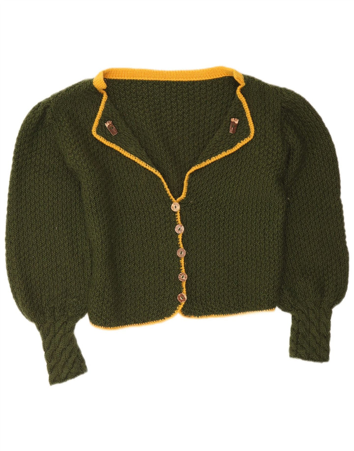 Vintage dame cardigan sweater UK 16 Large Khaki