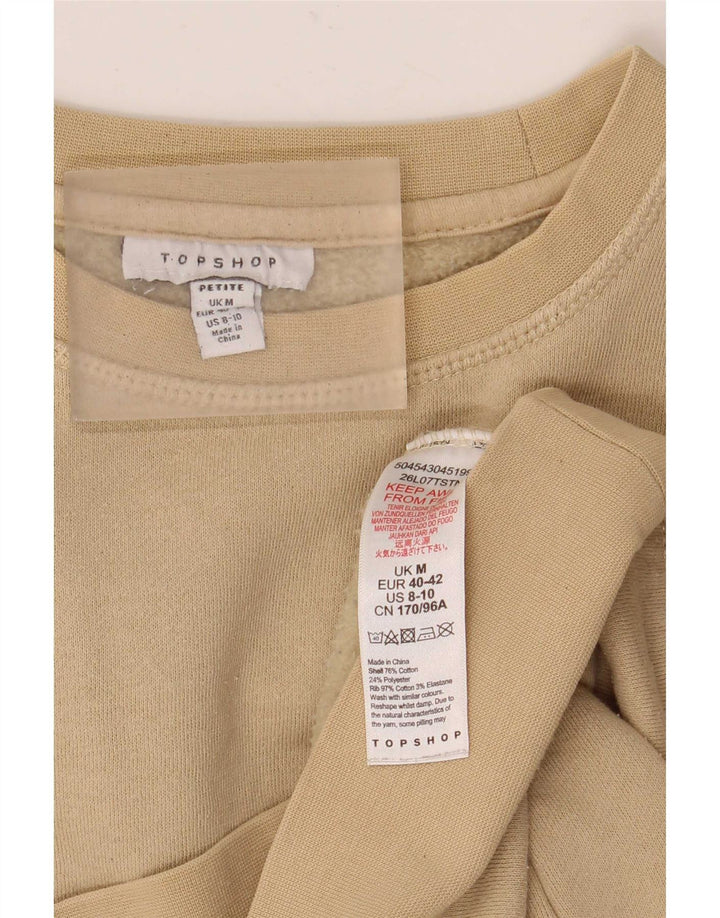 Topshop Dame Oversized Sweatshirt Jumper UK 14 Medium Beige Bomuld