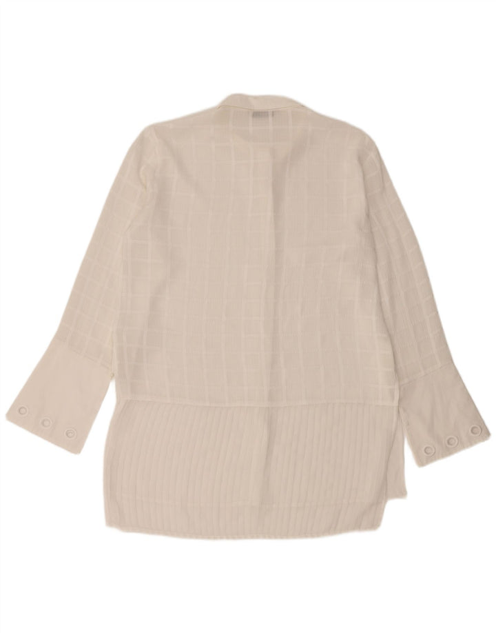 DESIGUAL Dame Longline skjortebluse UK 16 Large White