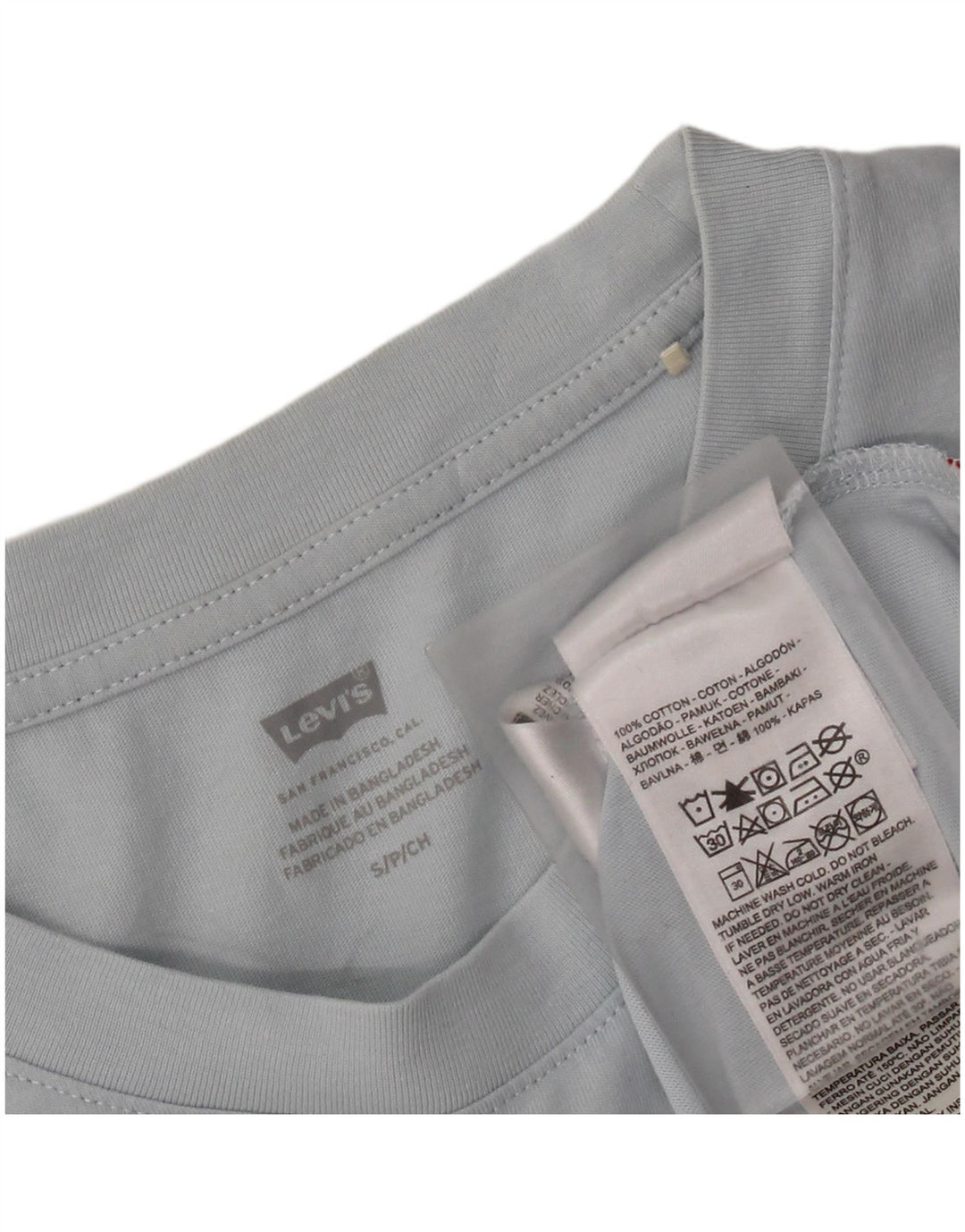 LEVI'S Dame Oversized grafisk T-shirt Top UK 10 Small Blue Colourblock