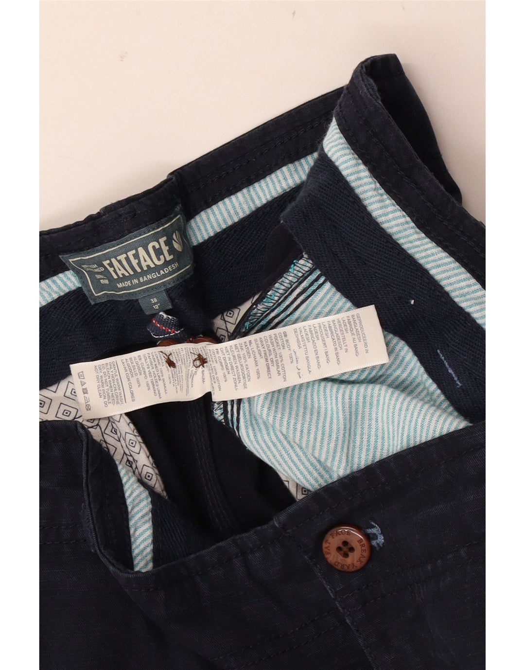 Fat Face Herre Cargo Shorts W38 XL Marineblå Bomuld
