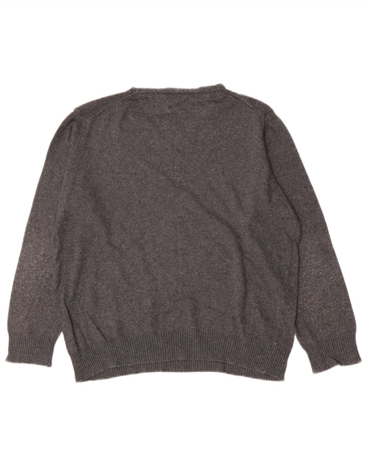 Benetton Dame Boat Neck Jumper Sweater UK 12 Medium Grey