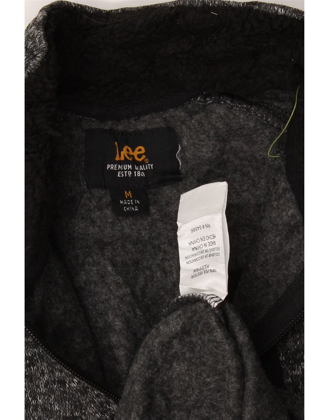 LEE Mens Zip Neck Sweatshirt Jumper Medium Grey Flecked Polyester Vintage Lee and Second-Hand Lee from Messina Hembry 