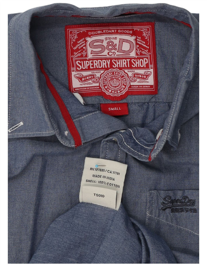 Superdry herreskjorte lille blå bomuld
