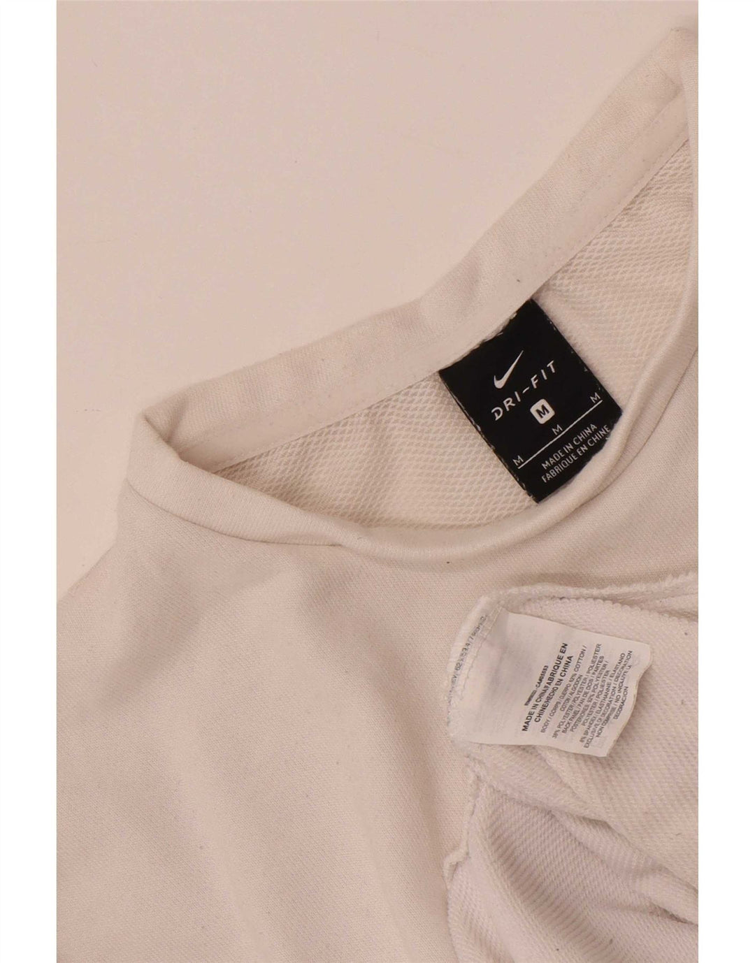 Nike Dame Dri Fit Oversized T-Shirt Top UK 14 Medium Hvid Bomuld