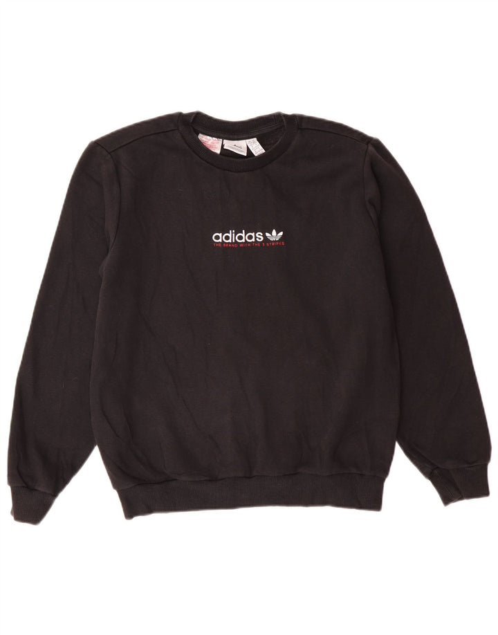Adidas Boys Graphic Sweatshirt Jumper 11-12 år Medium Sort Bomuld