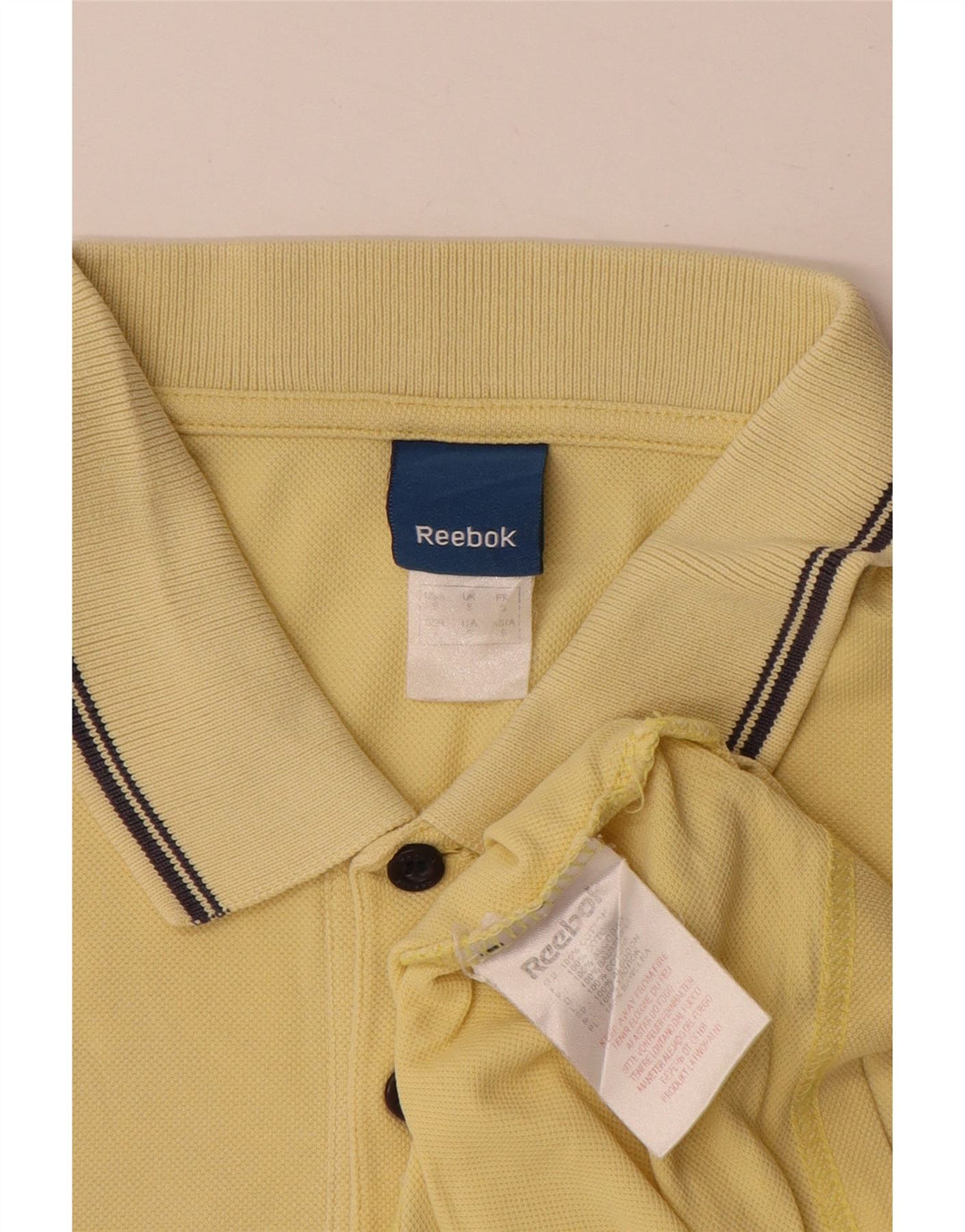 Reebok herre poloshirt lille gul stribet bomuld