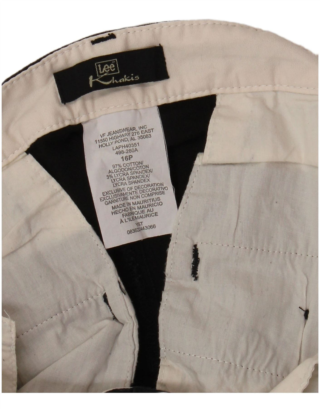 LEE Kvinder Khakis Højtaljede Capri Bukser US 16 2XL W32 L18 Sort Bomuld