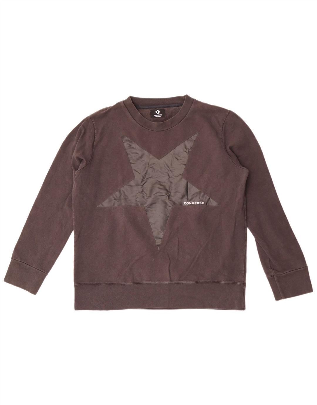 Converse Graphic Sweatshirt Jumper UK 16 Stor Grå Bomuld