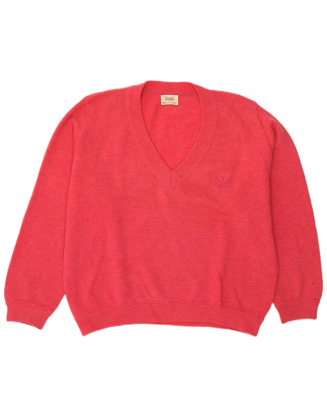 Sisley Womens Oversized V-hals sweater UK 14 Medium Pink