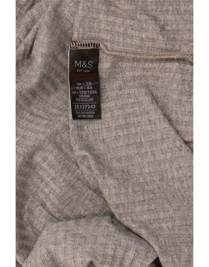 Marks & Spencer Dame Ærmeløs Shift Dress UK 16 Large Grå Polyester