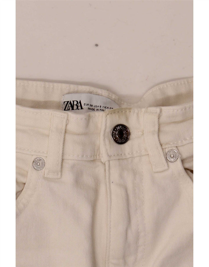 Zara Womens Crop Bootcut Jeans EU 38 Small W28 L24 White