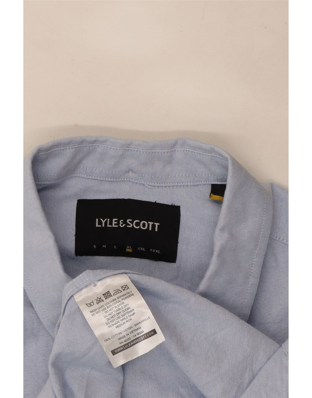 LYLE & SCOTT Herreskjorte XL Blå Bomuld