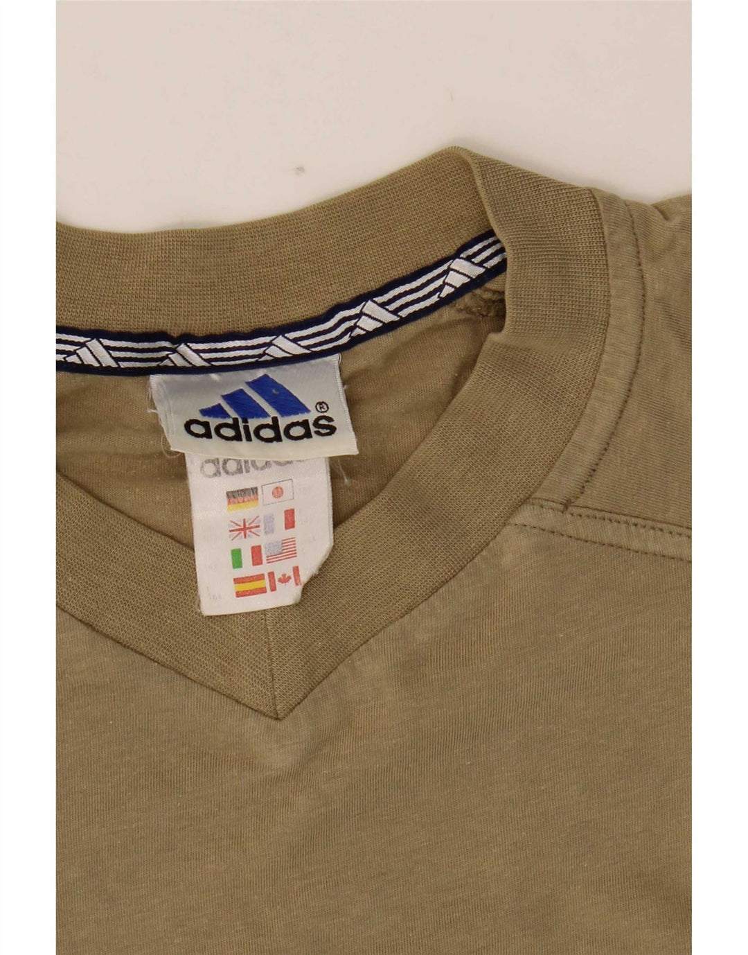 Adidas Herre T-Shirt Top Medium Khaki Bomuld