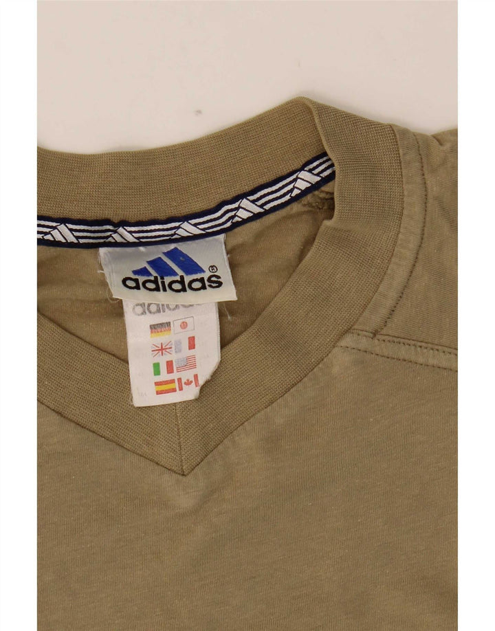 Adidas Herre T-Shirt Top Medium Khaki Bomuld