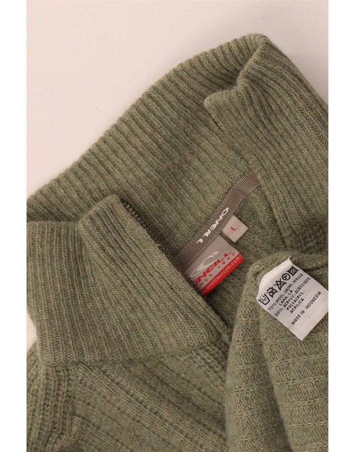 O'Neill Herre cardigan sweater med fuld lynlås Stor Khaki Wool
