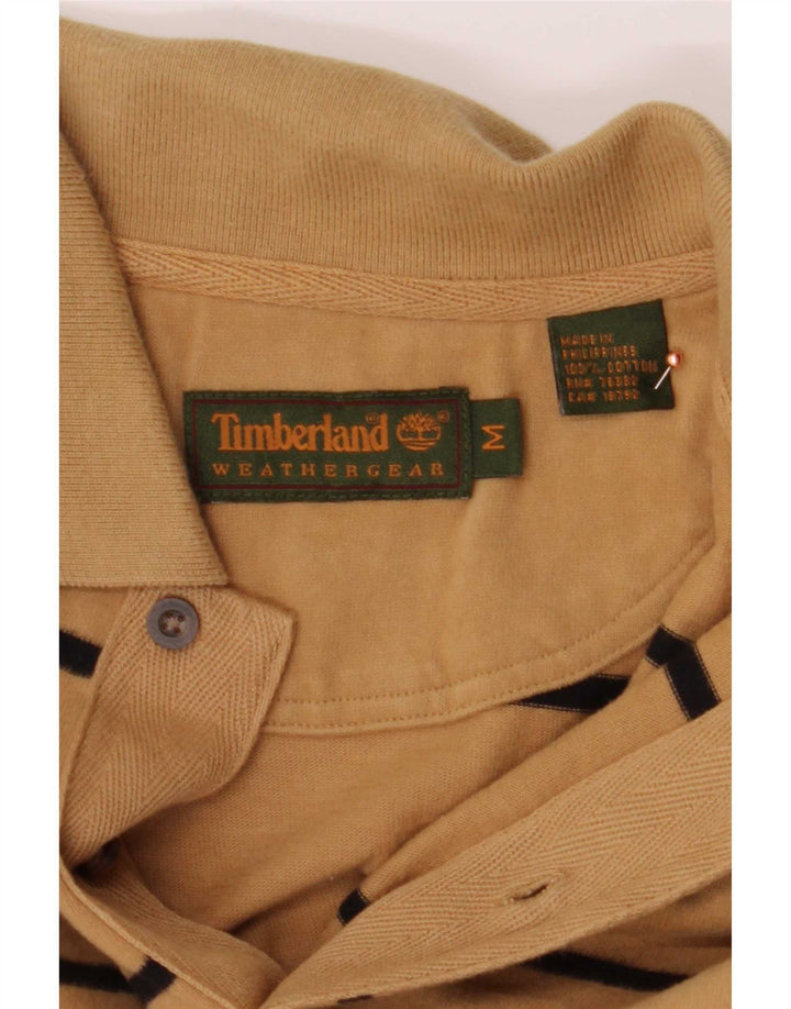 Timberland Langærmet poloshirt til mænd Medium beige stribet bomuld