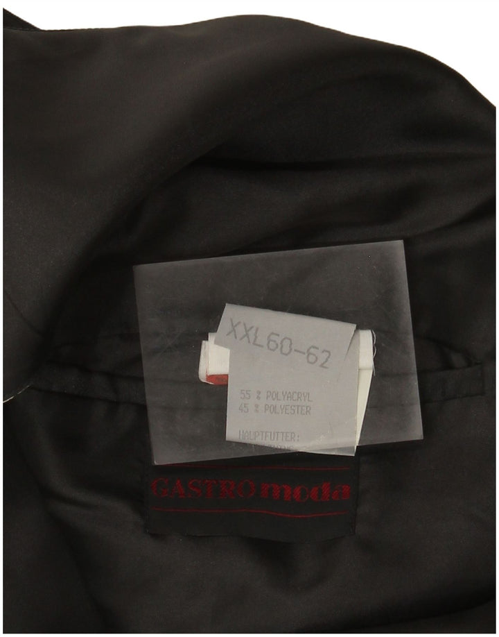 Vintage herre abstrakt mønster vest 2XL grå polyakryl