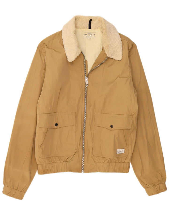 Jack Wills Herre Bomber Jacket UK 40 Large Beige Polyester