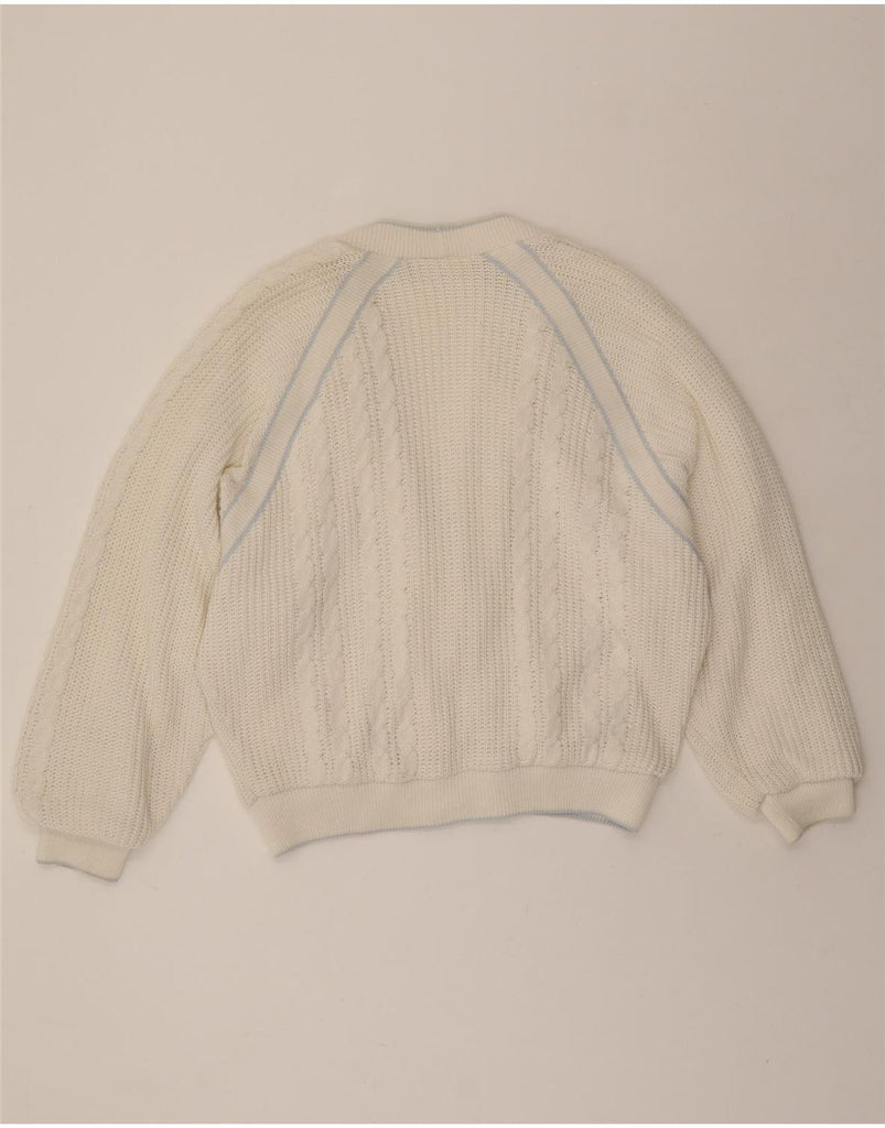 MONDI Womens Oversized Cardigan Sweater EU 42 Large White Vintage Mondi and Second-Hand Mondi from Messina Hembry 