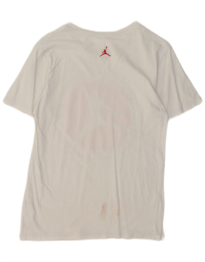 Jordan Herre grafisk T-shirt top lille hvid bomuld