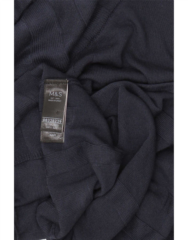 Marks & Spencer Dame Poncho Jumper One Size Marineblå Viscose