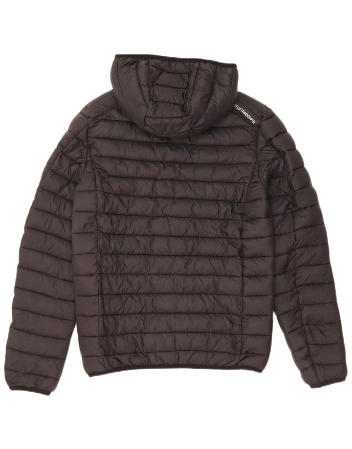 Sergio Tacchini Herre hættepolstret jakke UK 36 Lille sort nylon