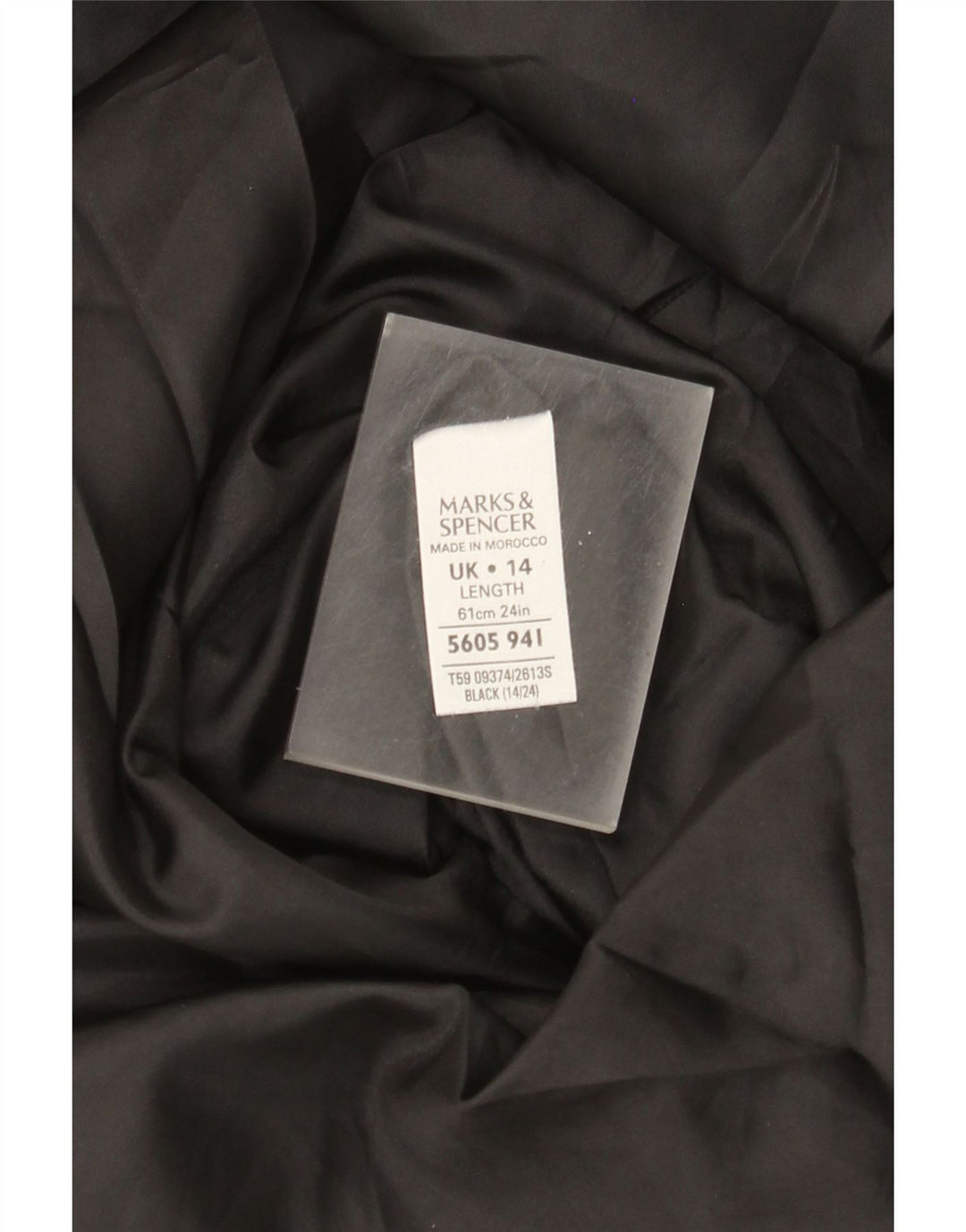 Marks & Spencer A-line nederdel til kvinder UK 14 Large W32 Black Polyester