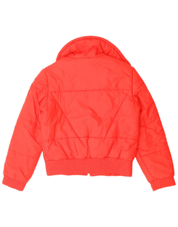 VINTAGE Womens Hooded Padded Jacket UK 16 Large Red Polyamide