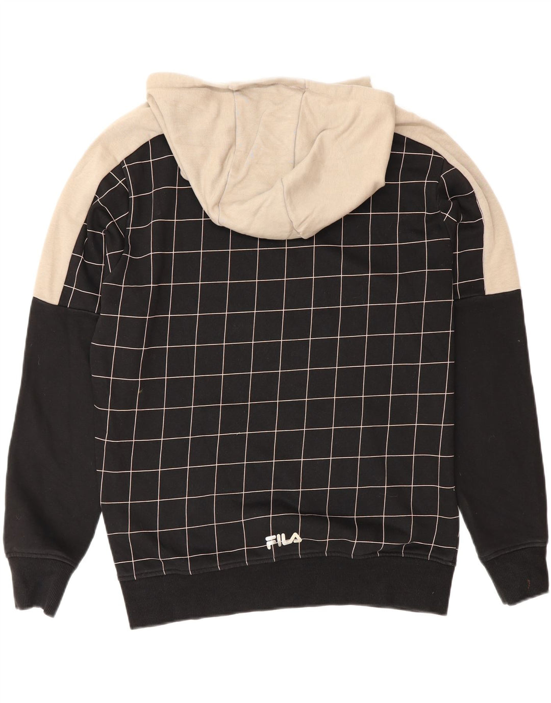 Fila Grafisk hættetrøje til mænd, lille sort ternet bomuld