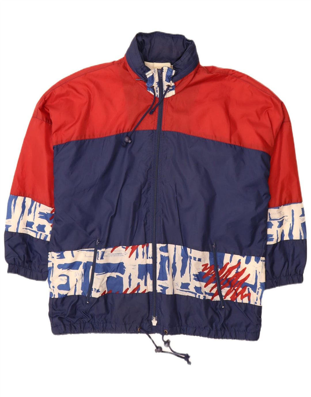 Vintage Regnjakke til mænd UK 42 XL Navy Blue Colourblock