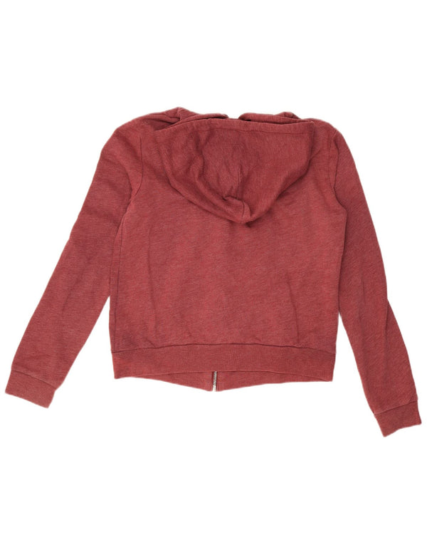 Abercrombie & Fitch grafisk hættetrøje med lynlås til kvinder UK 14 Medium Burgundy