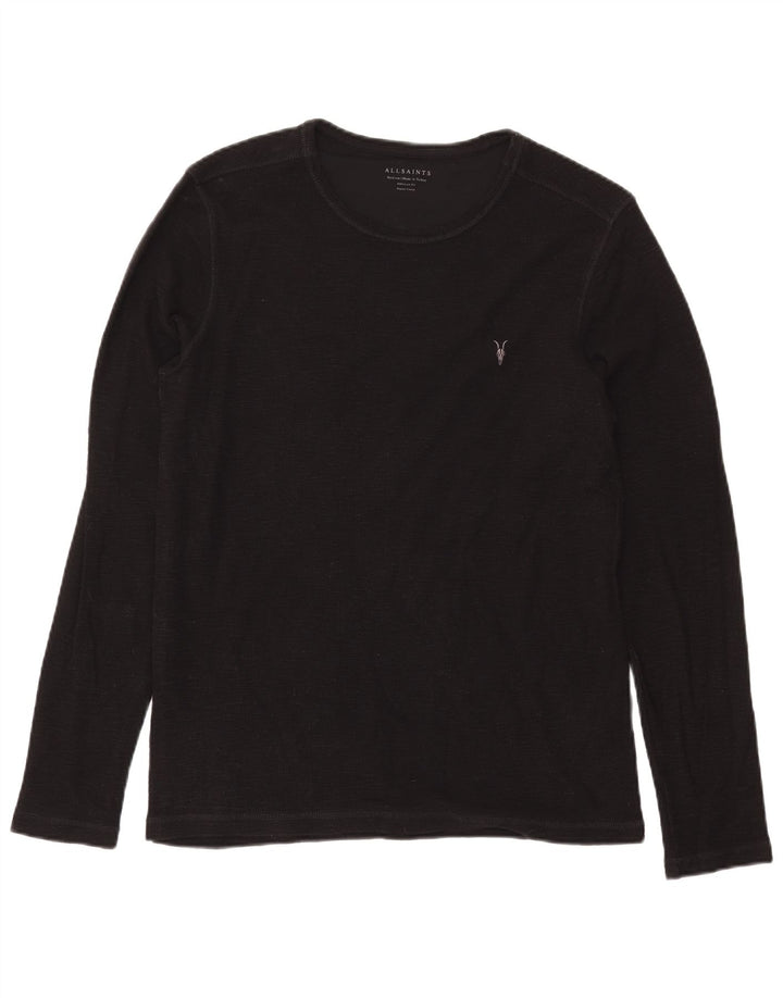 All Saints Herre Regular Fit Top Langærmet Medium Sort Bomuld