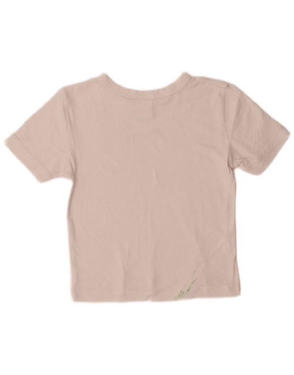 Champion Womens Crop Grafisk T-Shirt Top UK 10 Small White